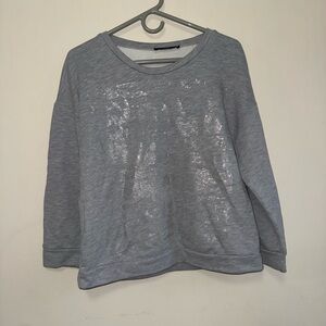 Weekend Max Mara Grey Metallic Sweater Size L $350